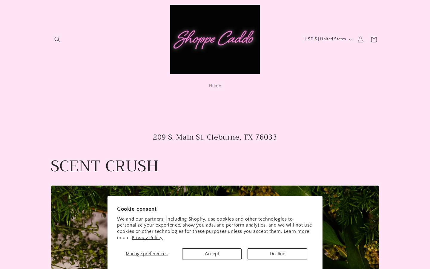 shoppecaddo.com homepage screenshot