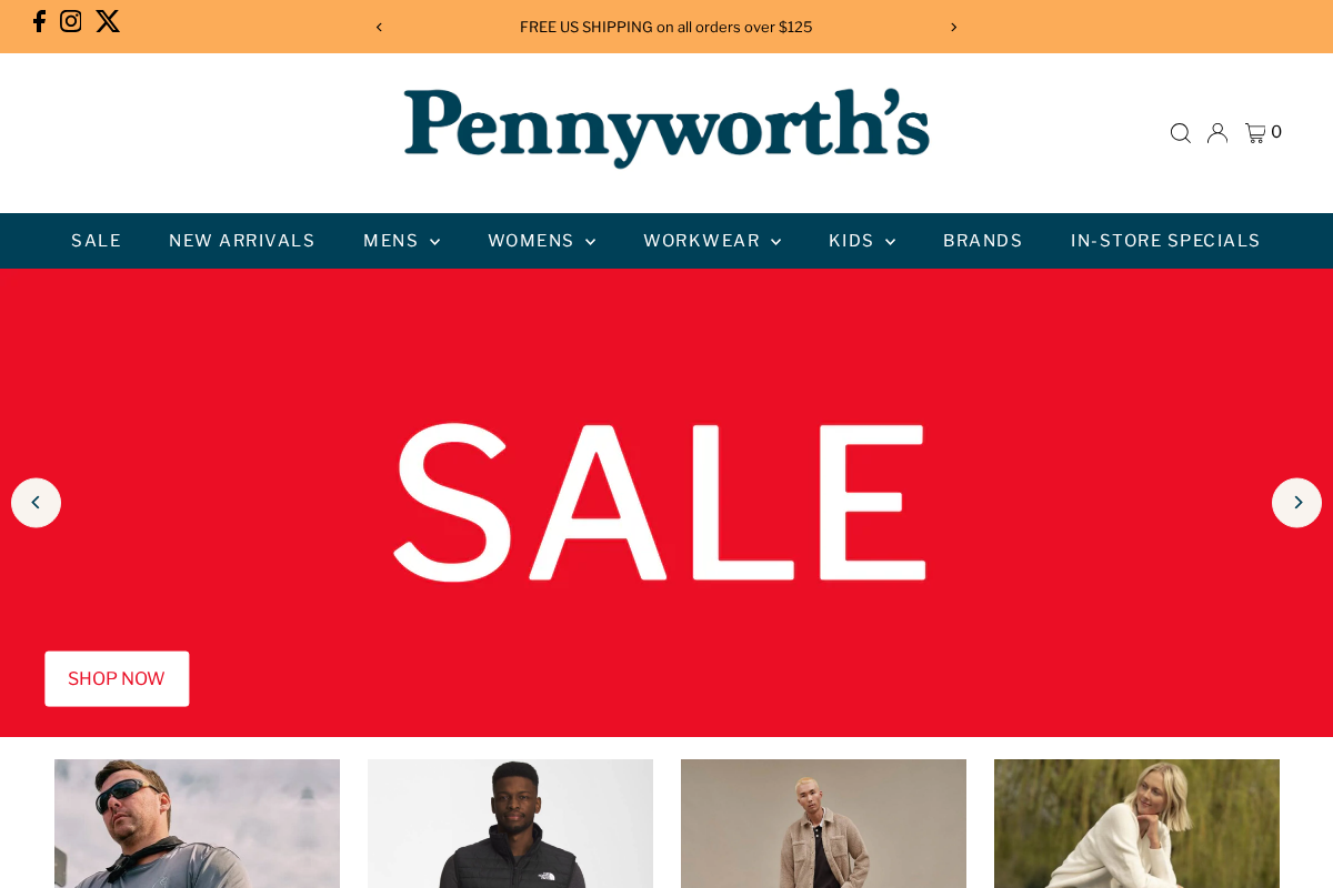 shoppennyworths.com homepage screenshot