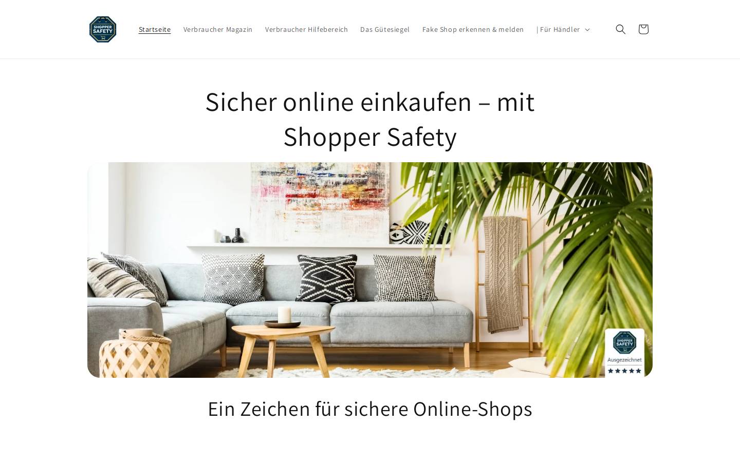 shoppersafety.de homepage screenshot
