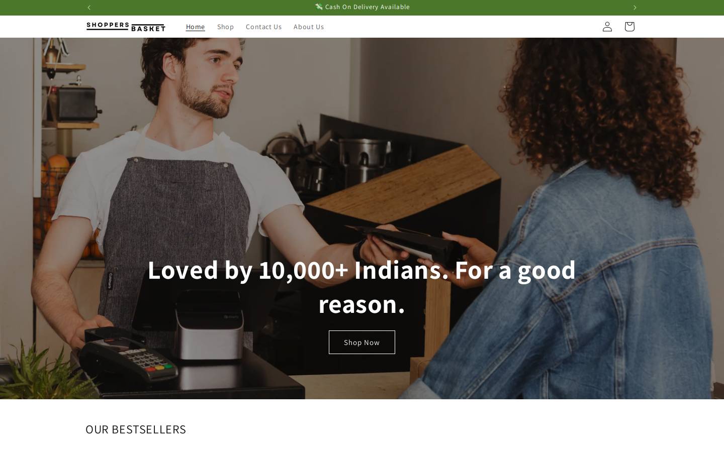 shoppersbasket.in homepage screenshot