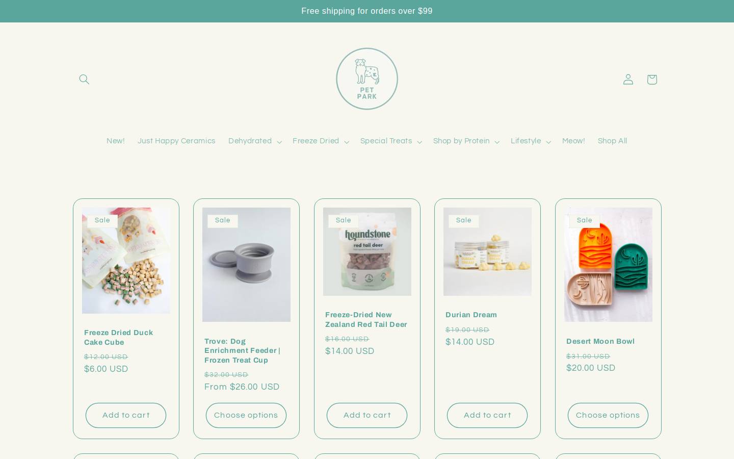 shoppetpark.com homepage screenshot