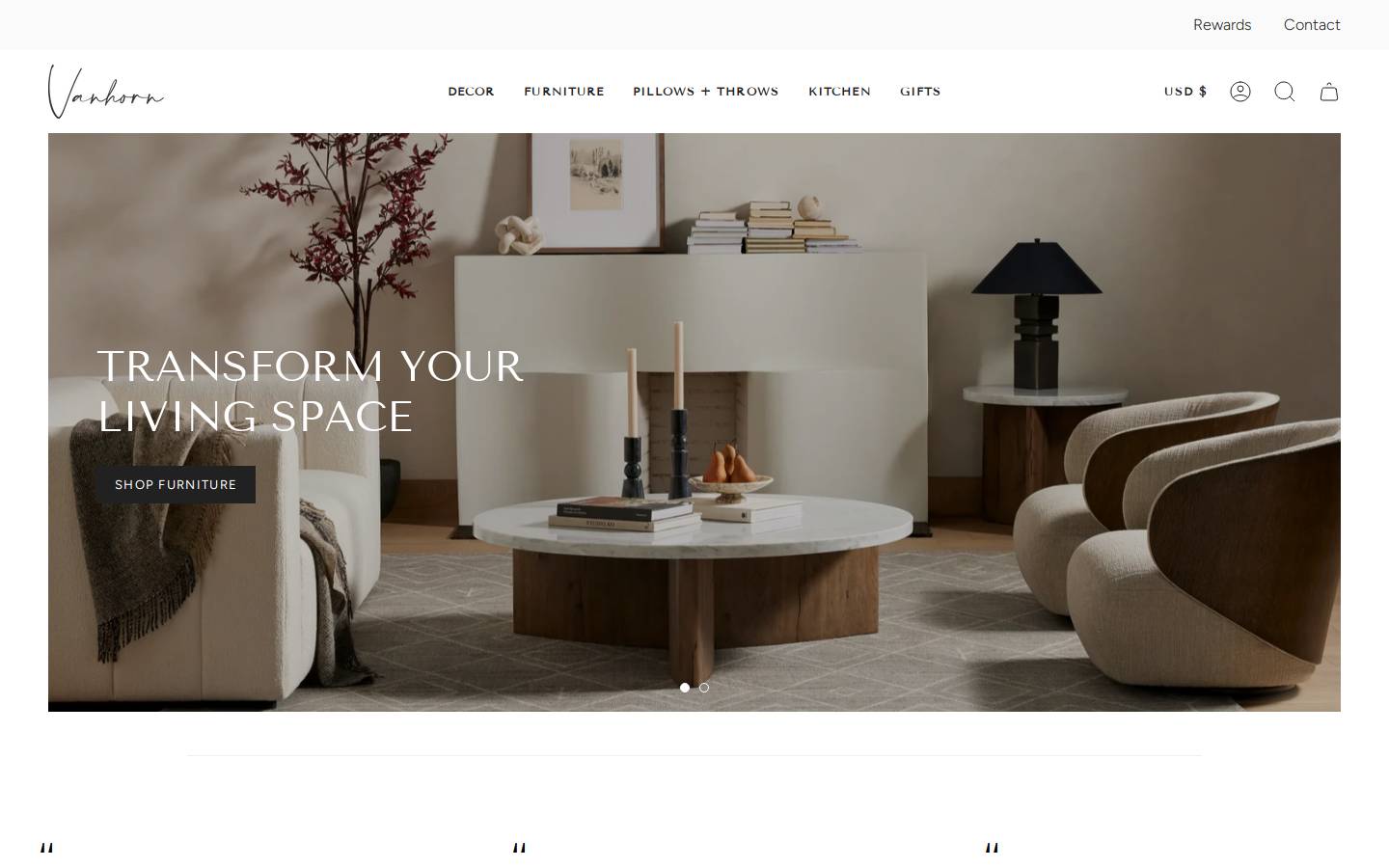 shoppevanhorn.com homepage screenshot
