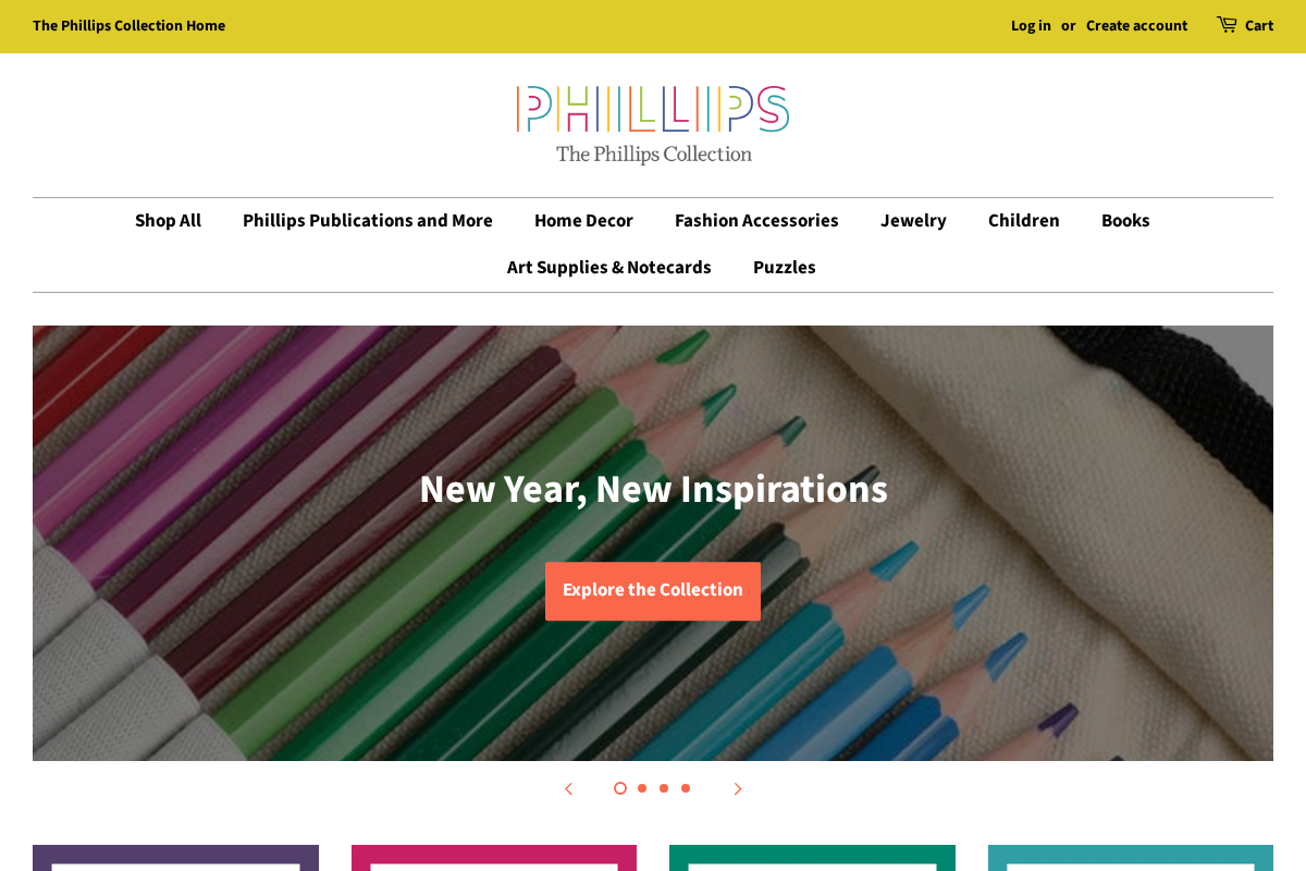 The Phillips Collection Museum Shop homepage screenshot