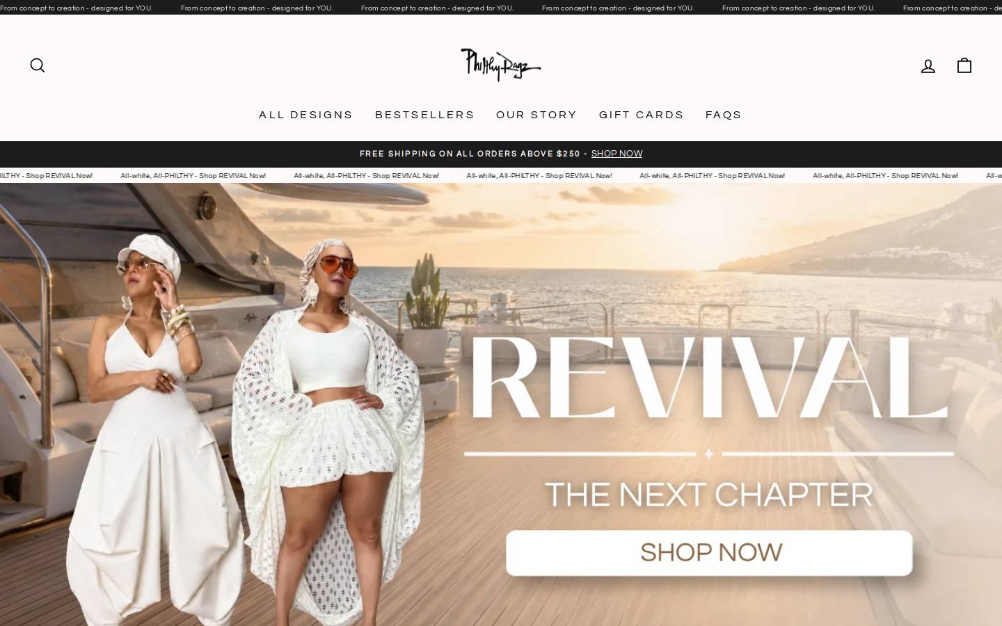 shopphilthy.com homepage screenshot
