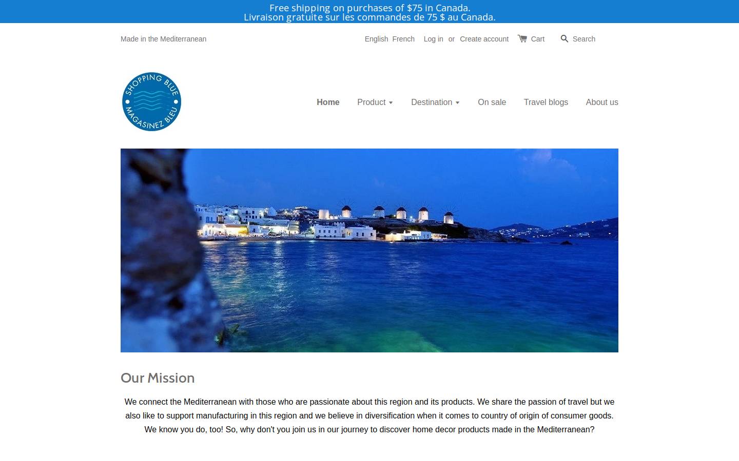 shoppingblue.ca homepage screenshot