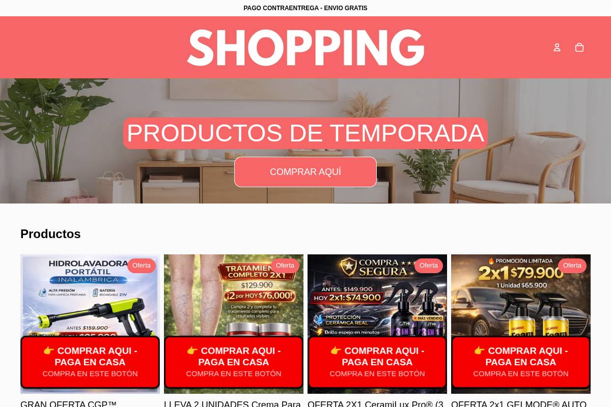 shoppingonlinecol.com homepage screenshot