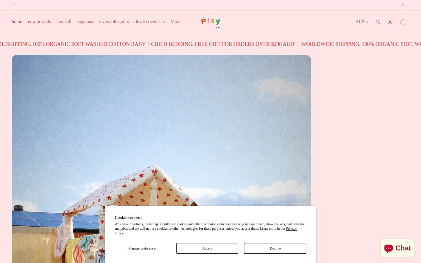 shopplaylinen.com homepage screenshot