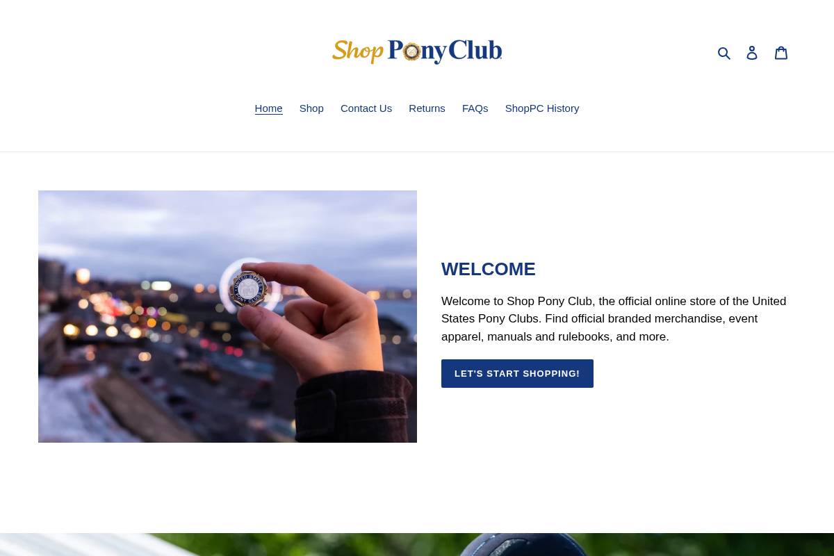 shopponyclub.org homepage screenshot