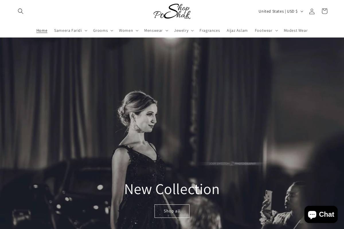 shopposhak.com homepage screenshot