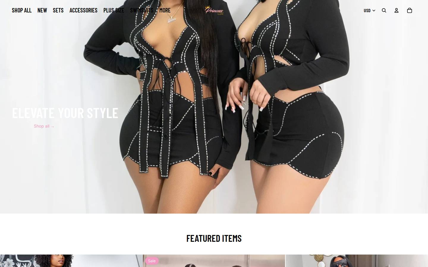 shopprincessluxe.com homepage screenshot
