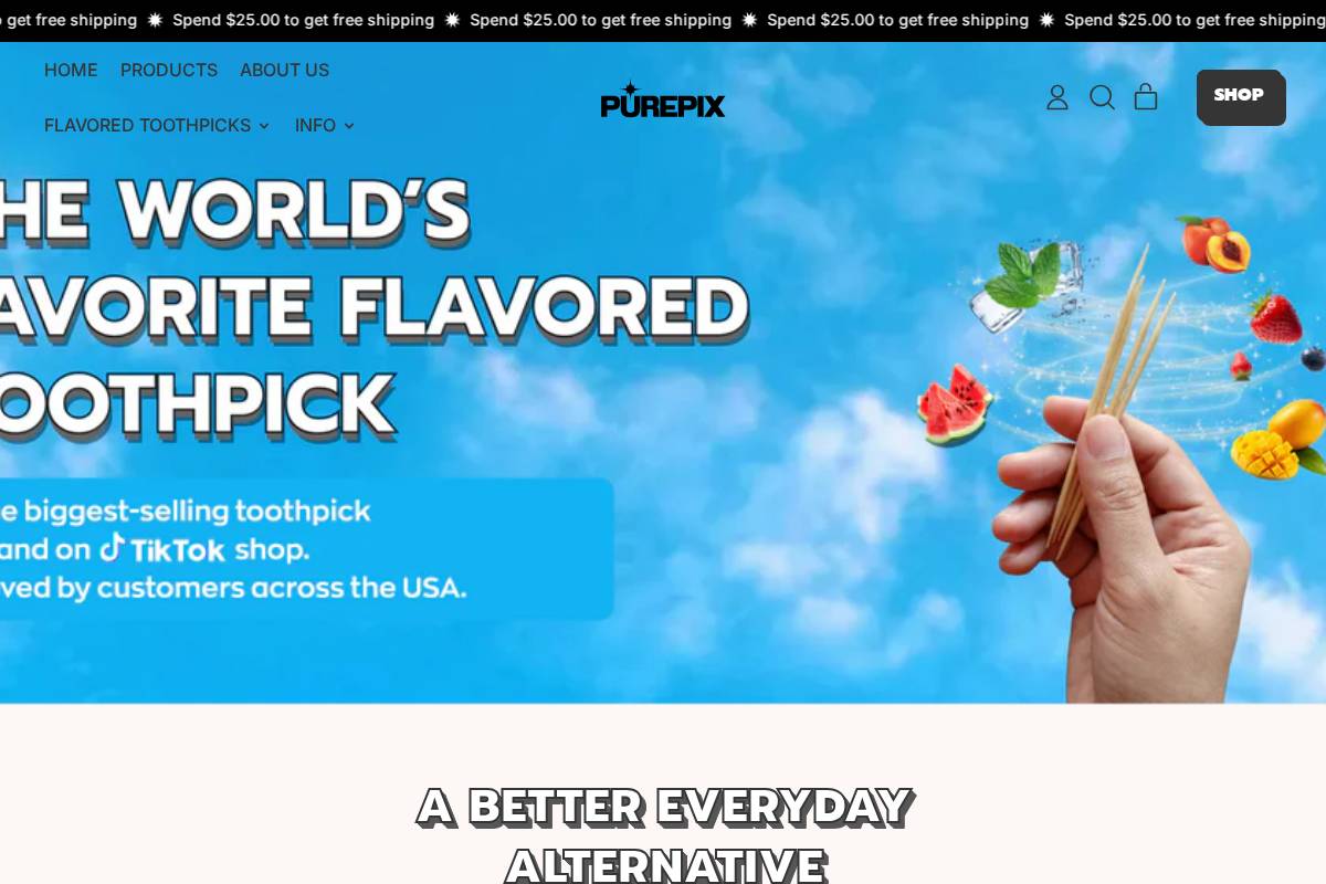 shoppurepix.com homepage screenshot
