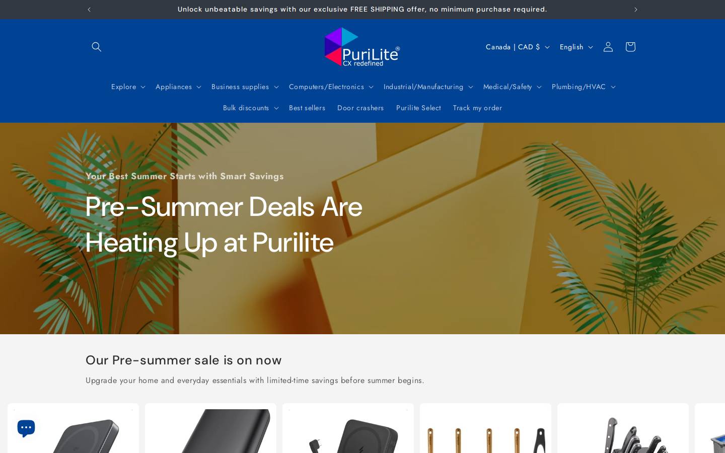 shoppurilite.ca homepage screenshot