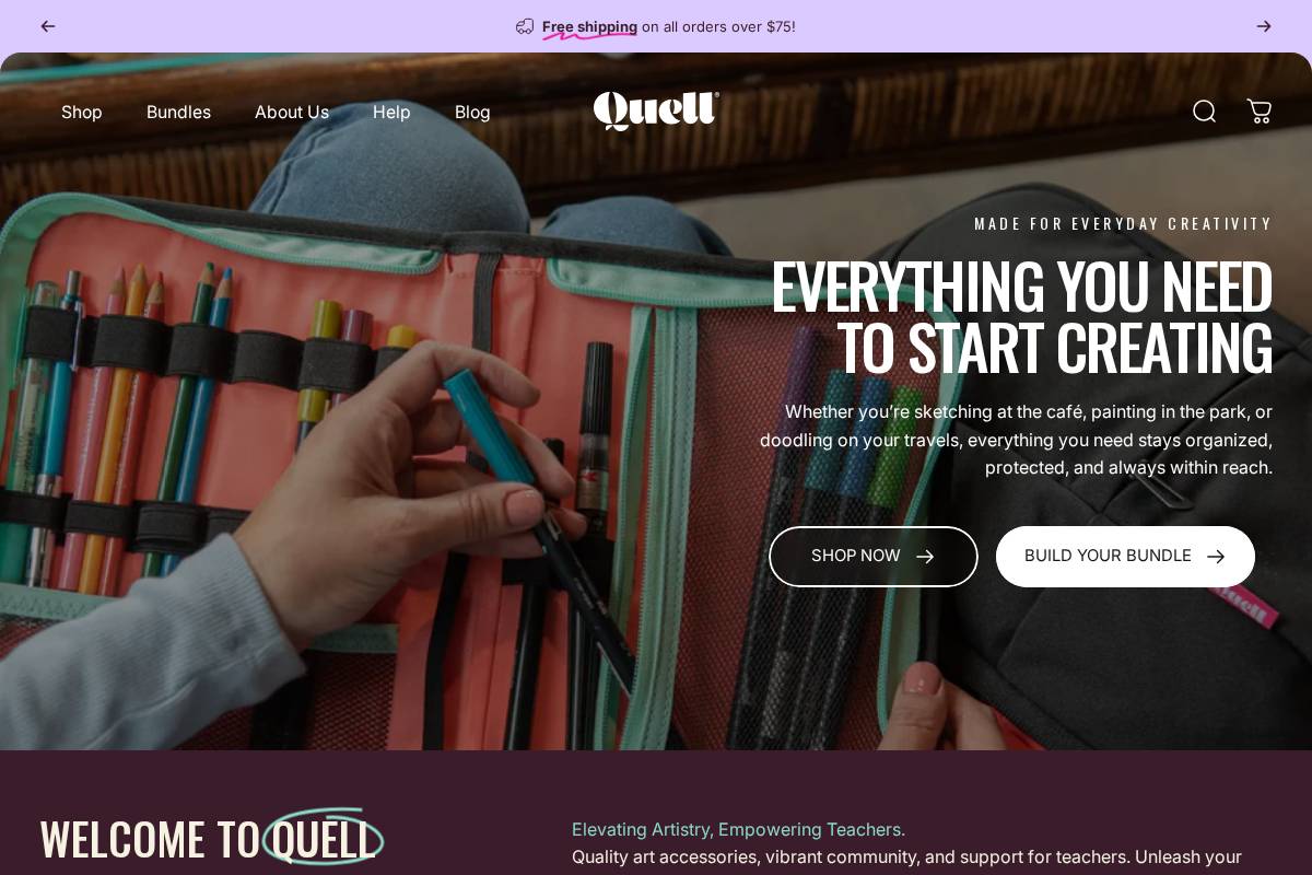shopquell.co homepage screenshot