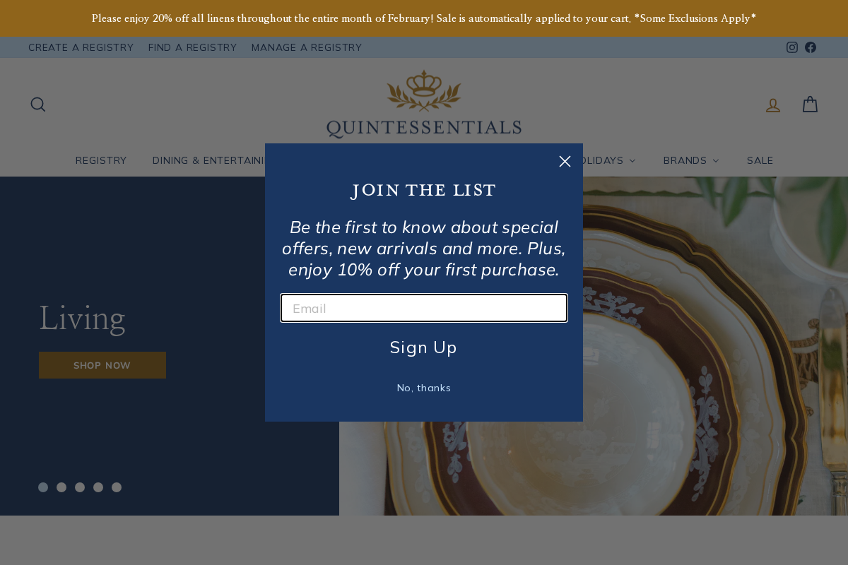 shopquintessentials.com homepage screenshot