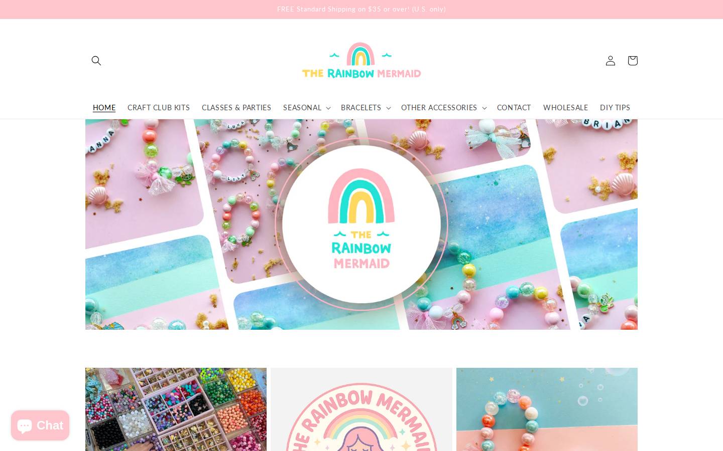 shoprainbowmermaid.com homepage screenshot