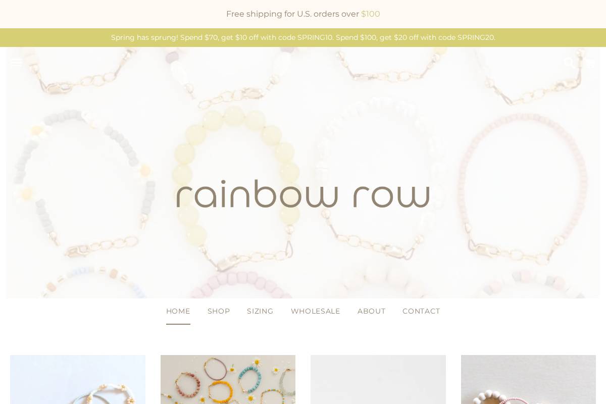 shoprainbowrow.com homepage screenshot