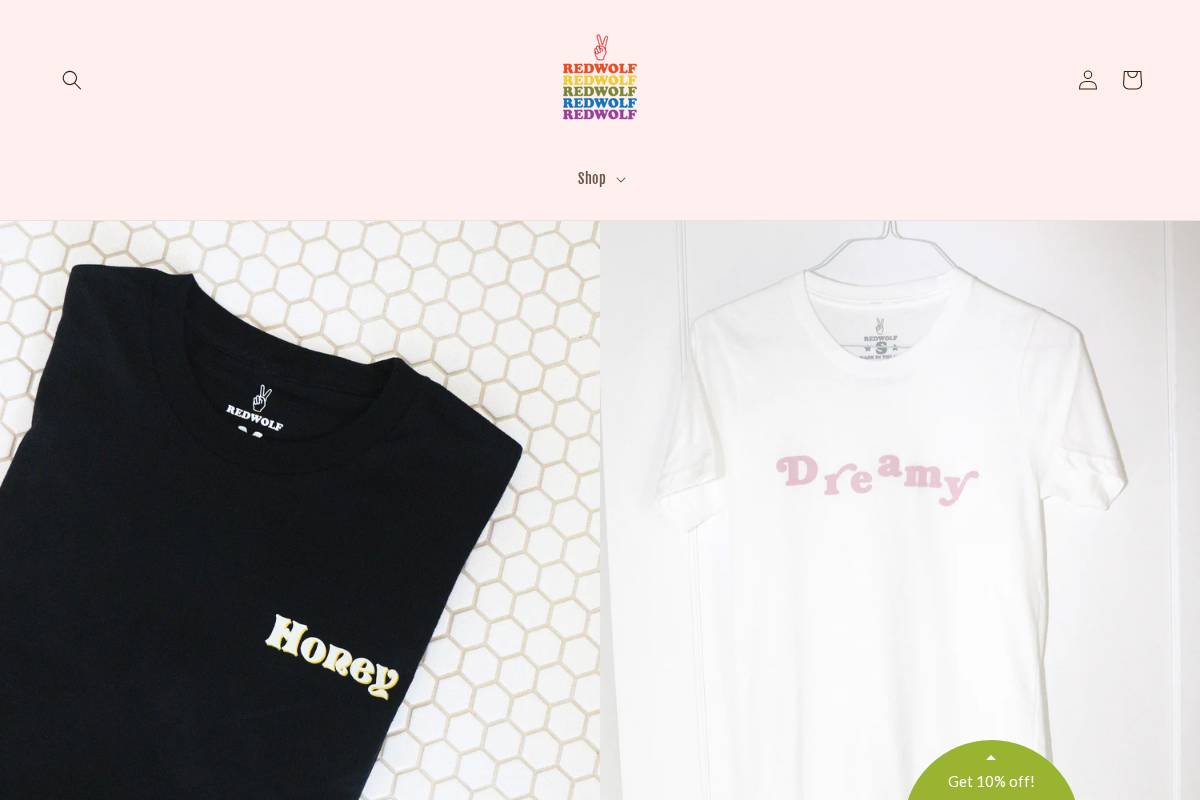 shopredwolf.com homepage screenshot