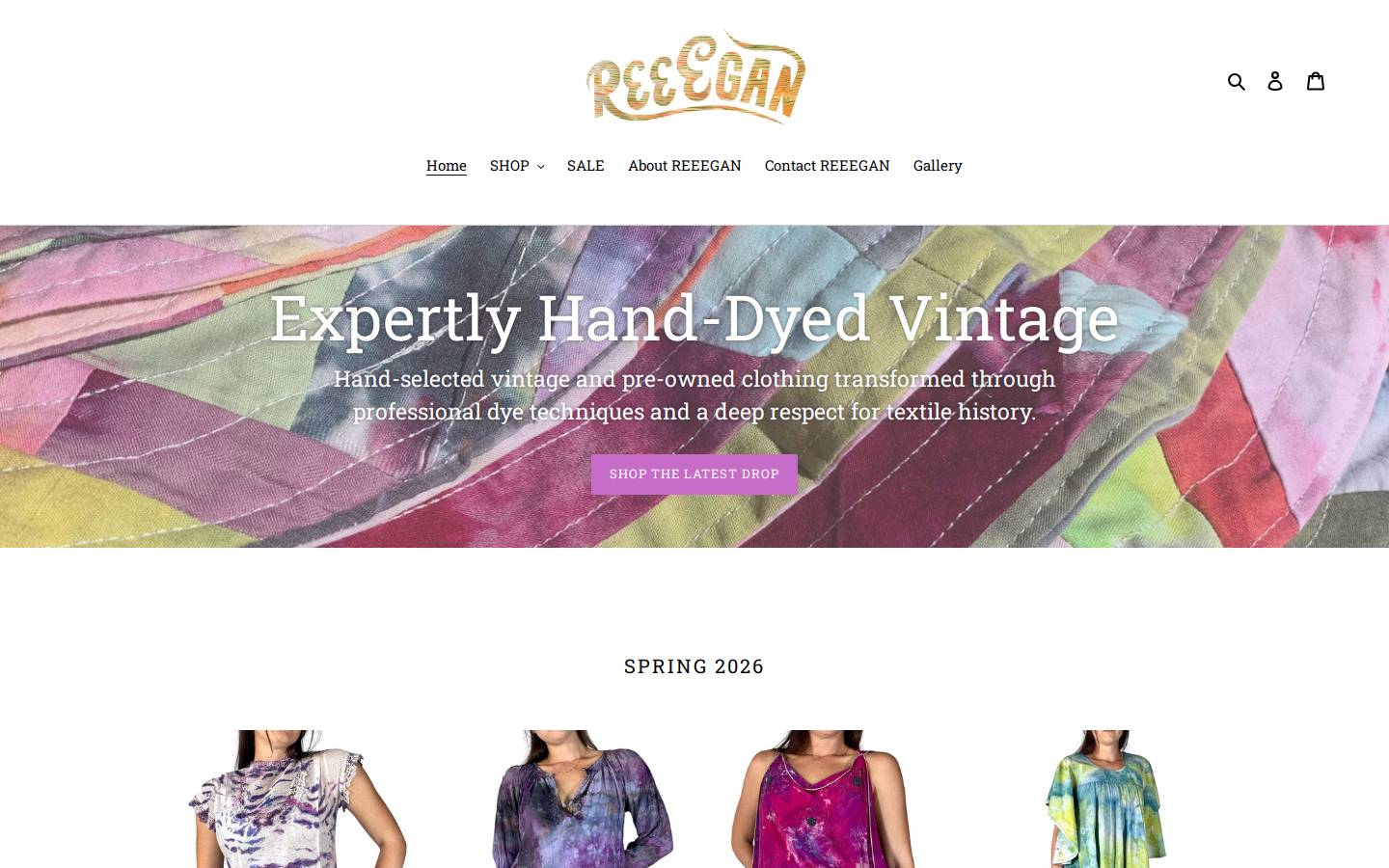 shopreeegan.com homepage screenshot