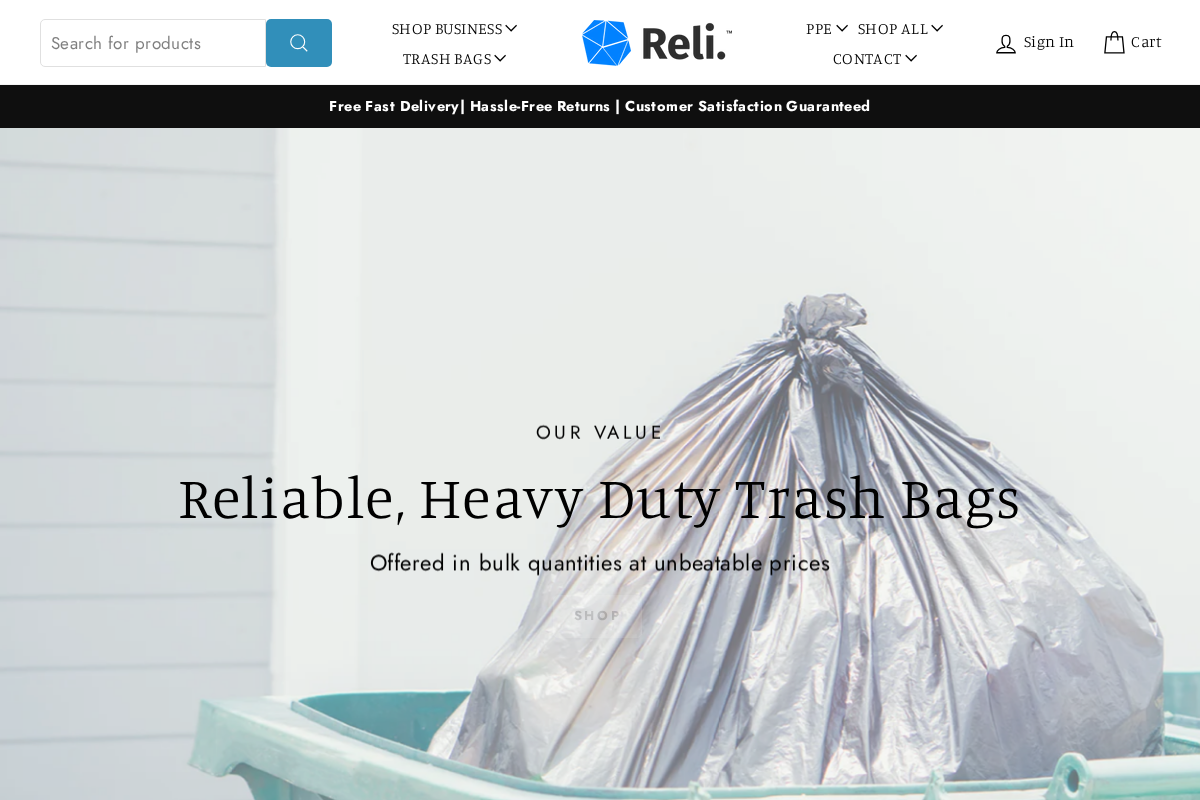 Reli. homepage screenshot