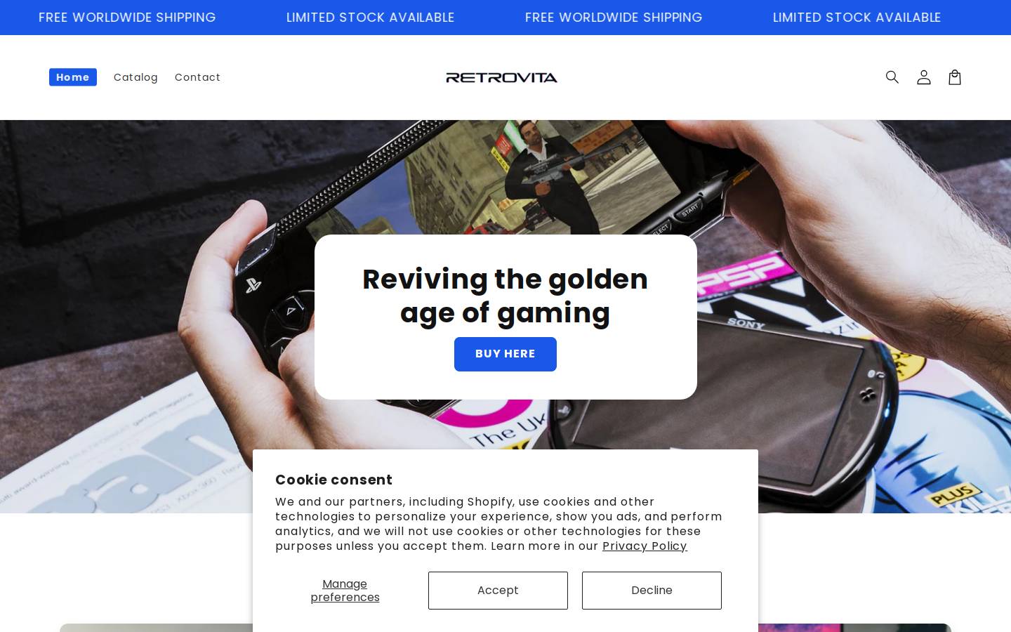 shopretrovita.com homepage screenshot