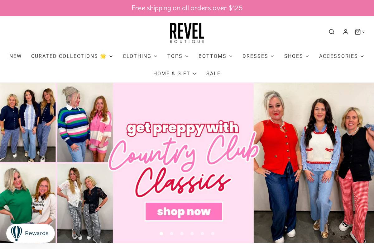 shoprevelboutique.com homepage screenshot