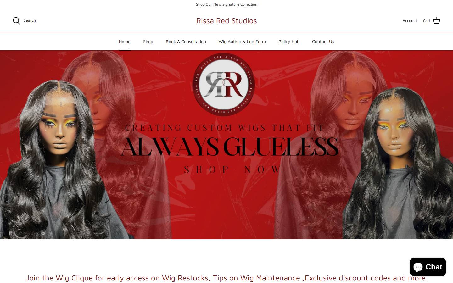 shoprissared.com homepage screenshot