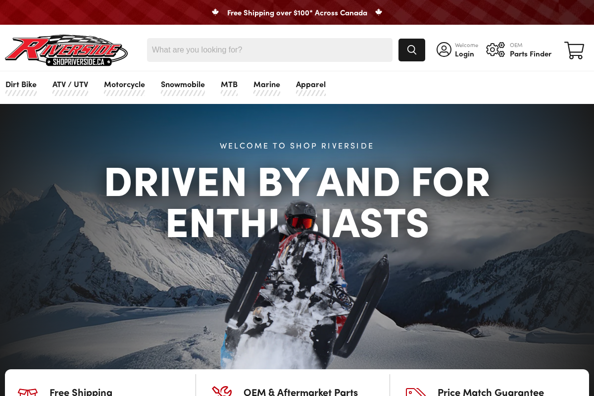 Riverside Motosports homepage screenshot