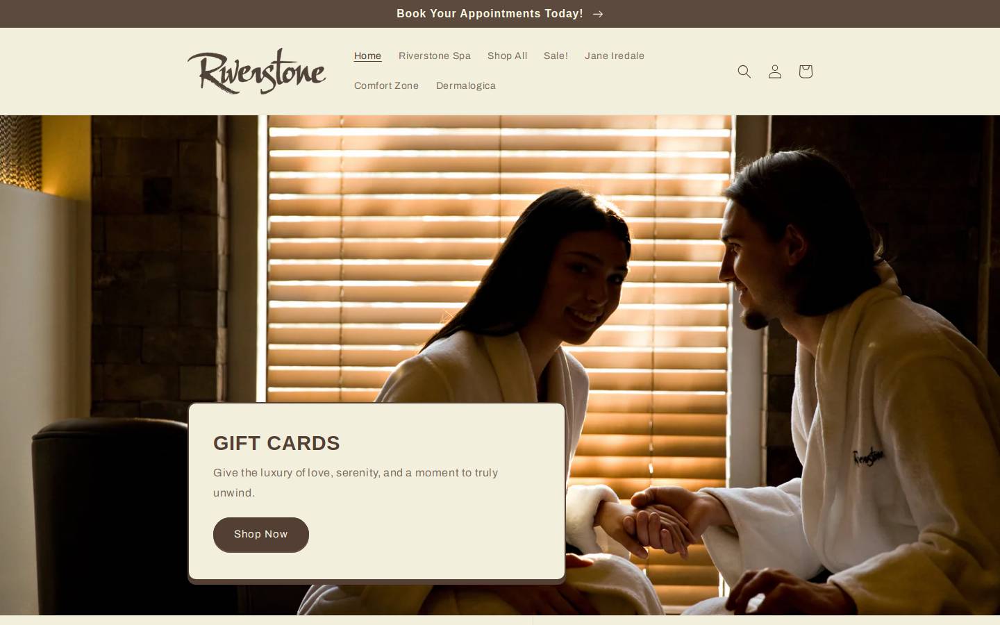 shopriverstonespa.ca homepage screenshot
