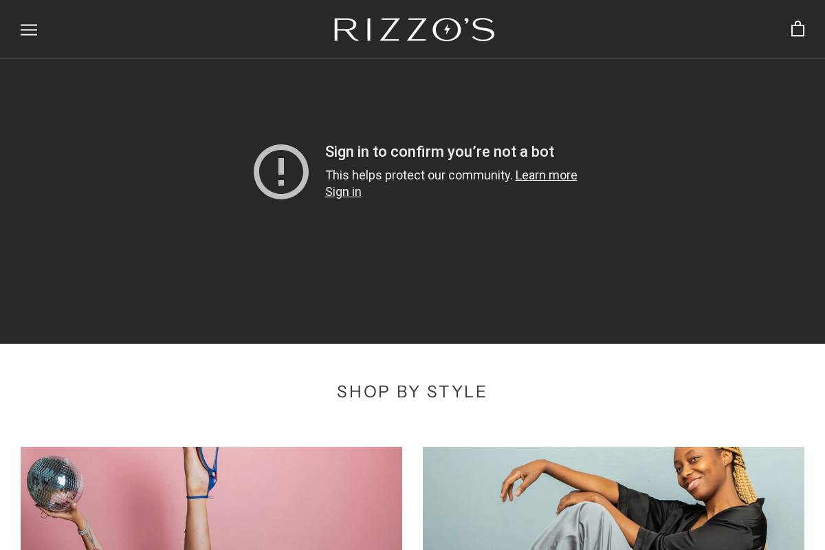 shoprizzos.com homepage screenshot
