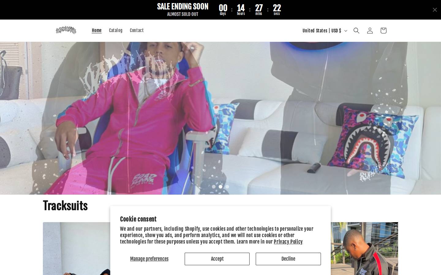 shoproadrunna.com homepage screenshot