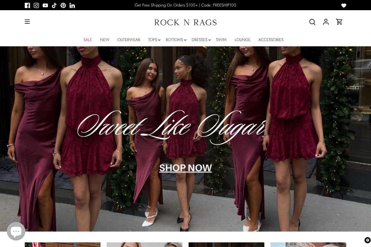 Rock N Rags homepage screenshot