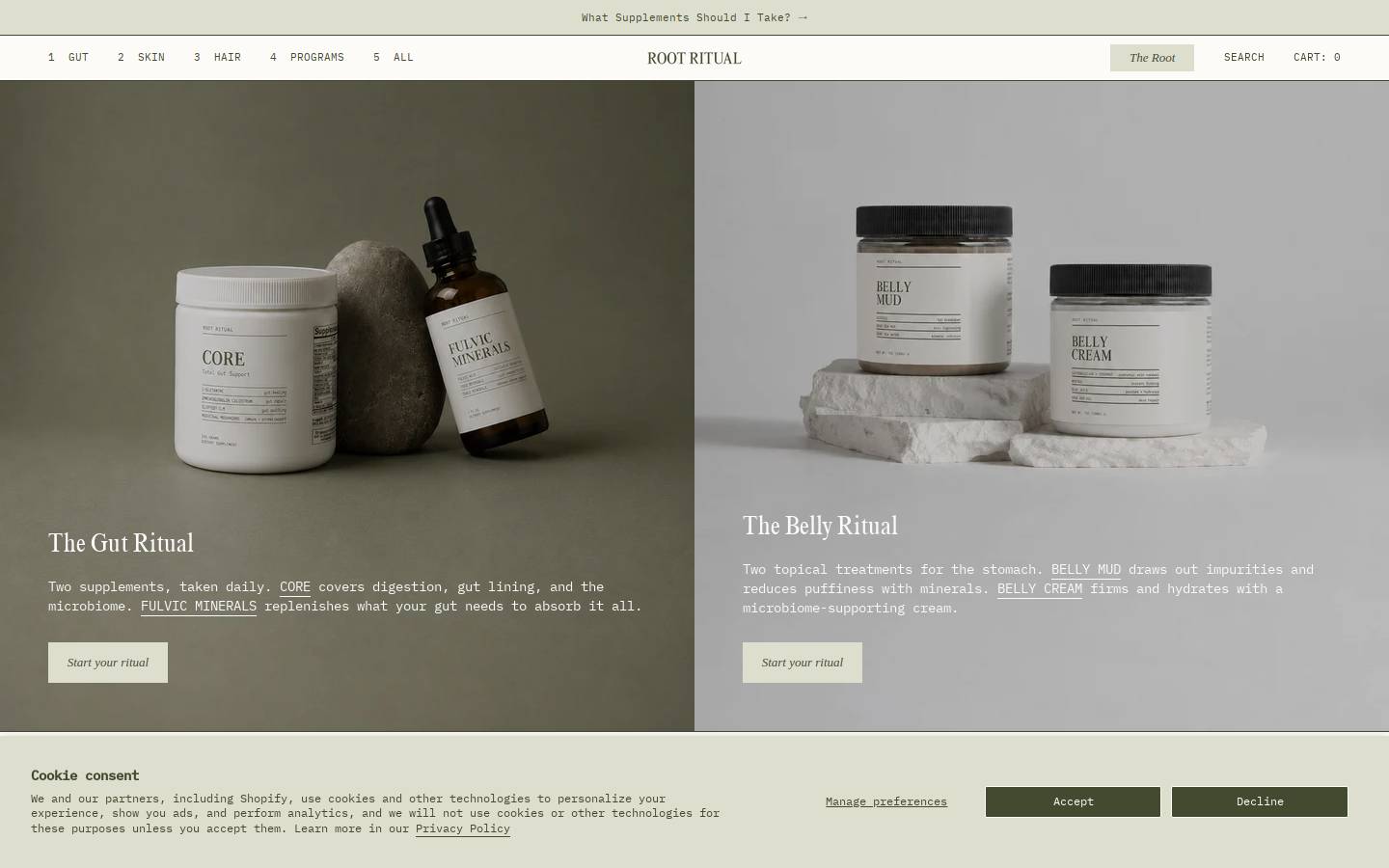 shoprootritual.com homepage screenshot