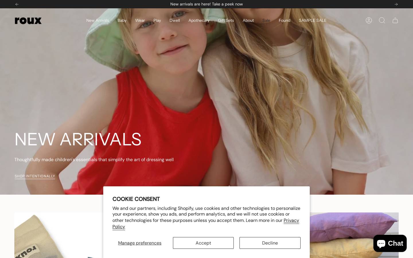 shoproux.com homepage screenshot