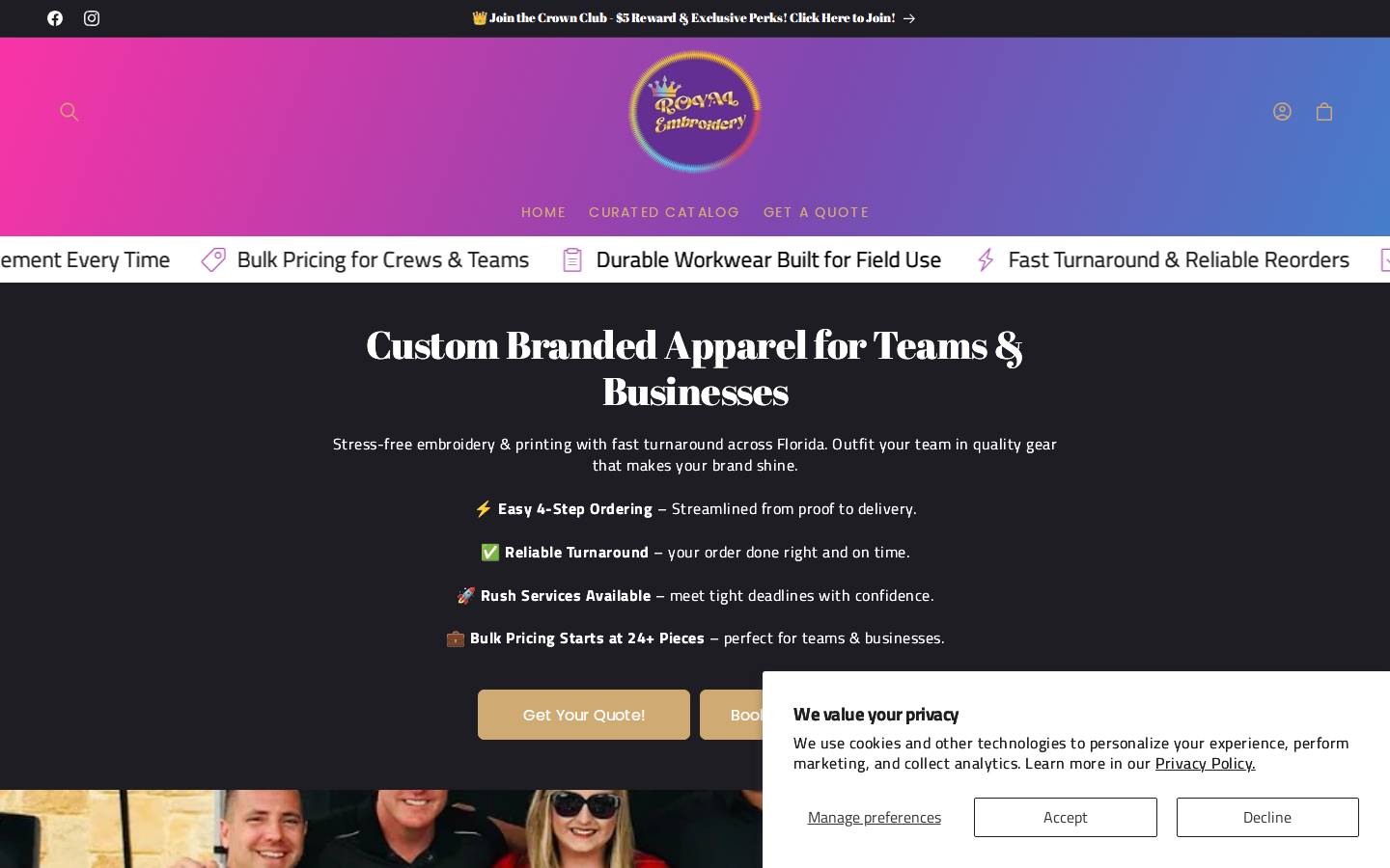 shoproyalembroidery.com homepage screenshot
