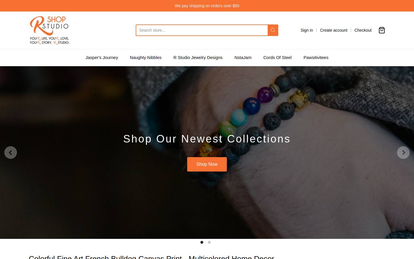 shoprstudio.com homepage screenshot