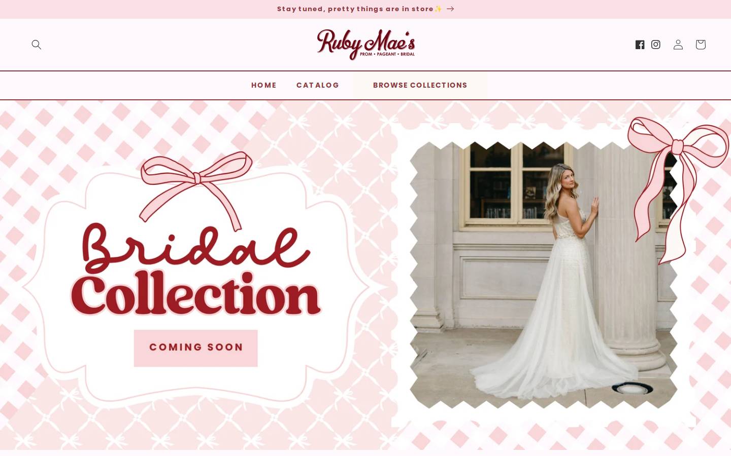 shoprubymaes.com homepage screenshot