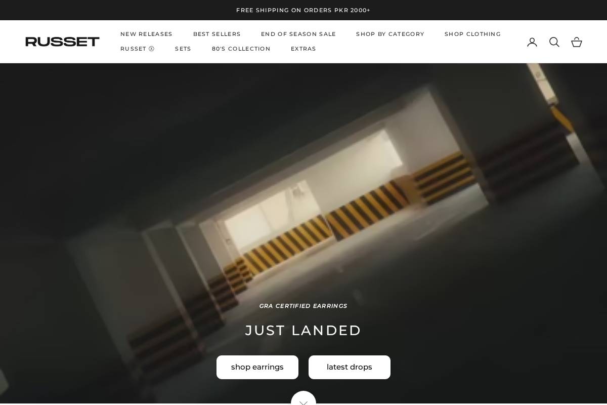 shoprusset.com homepage screenshot