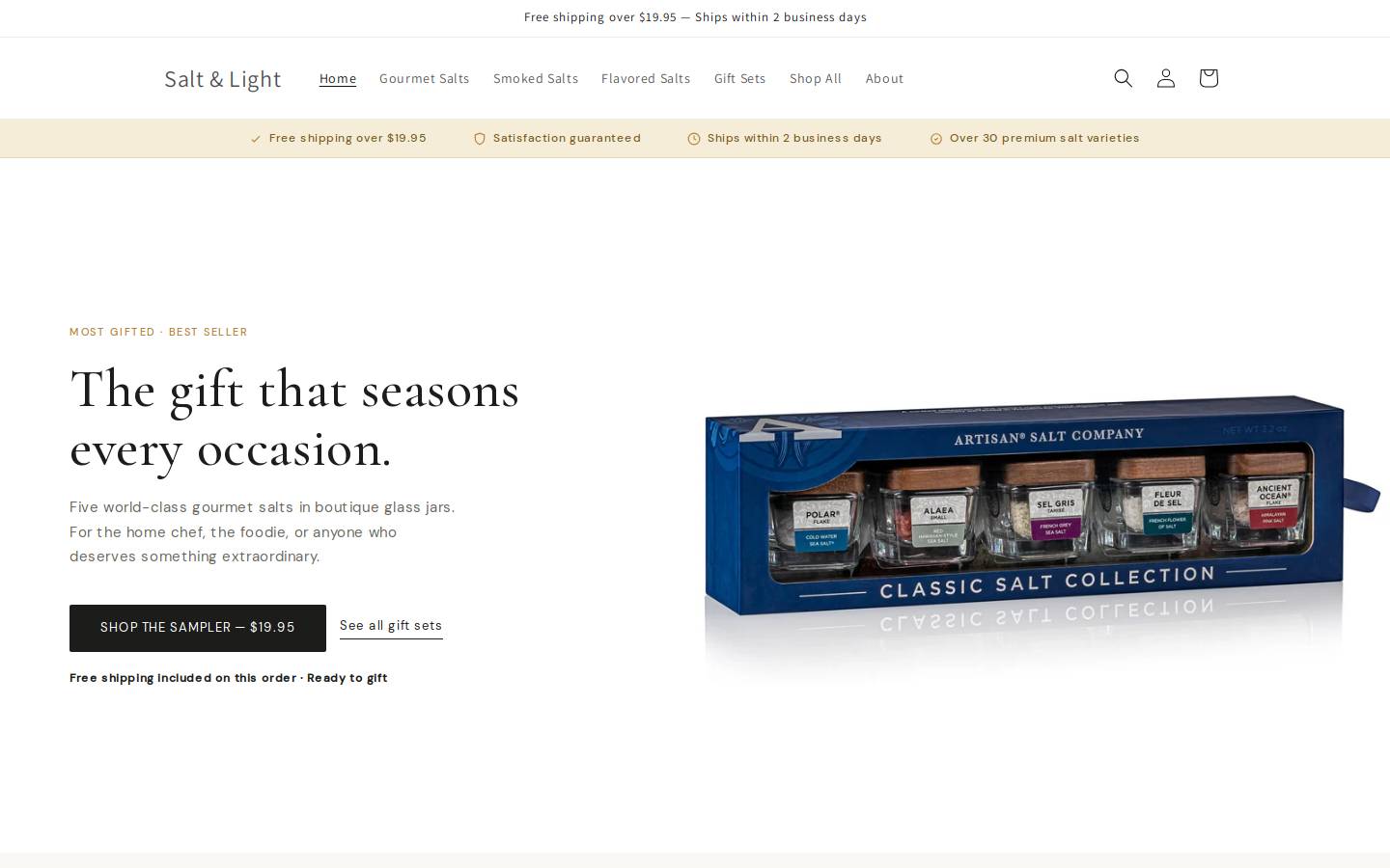 shopsalts.com homepage screenshot
