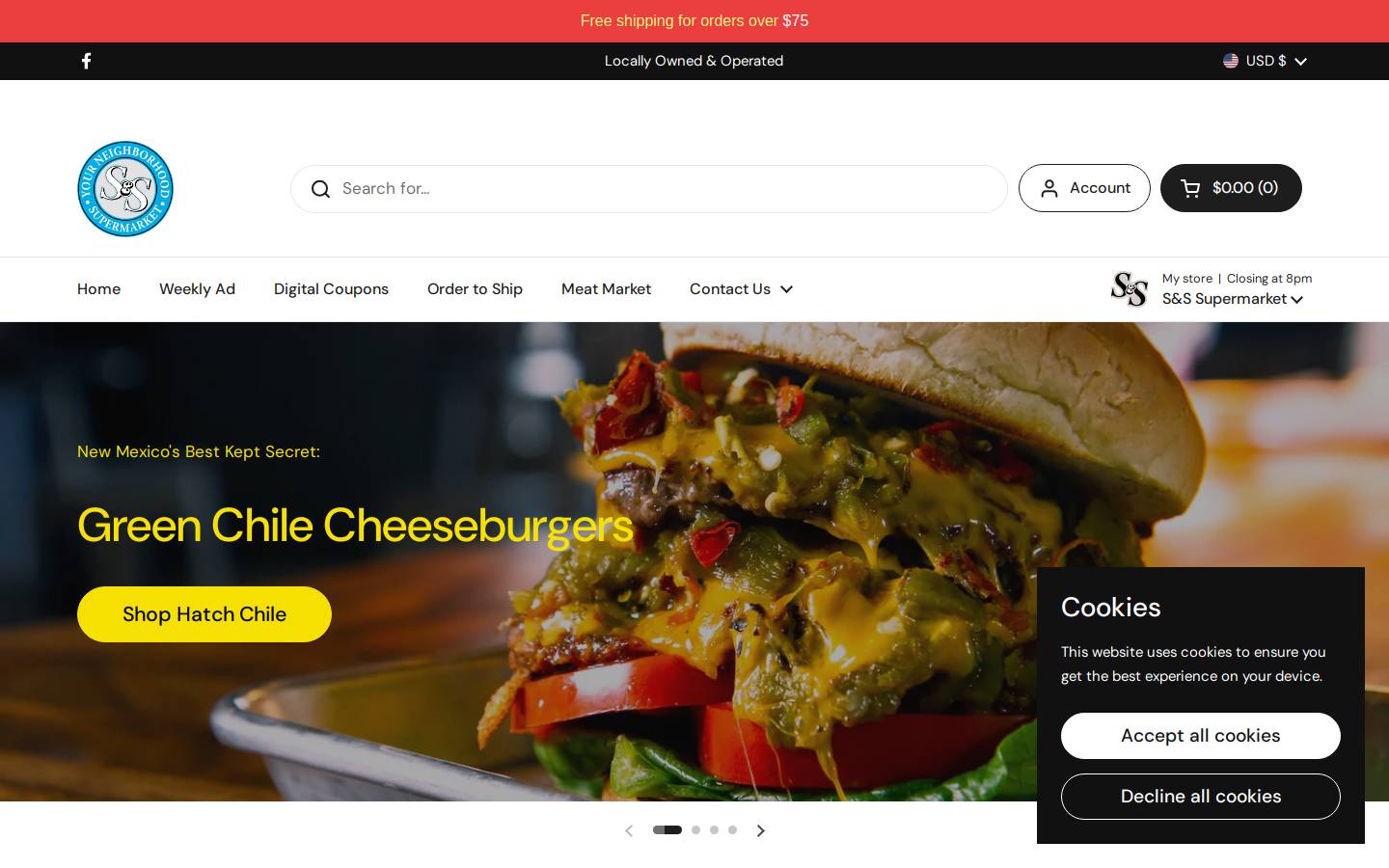 shopsands.com homepage screenshot