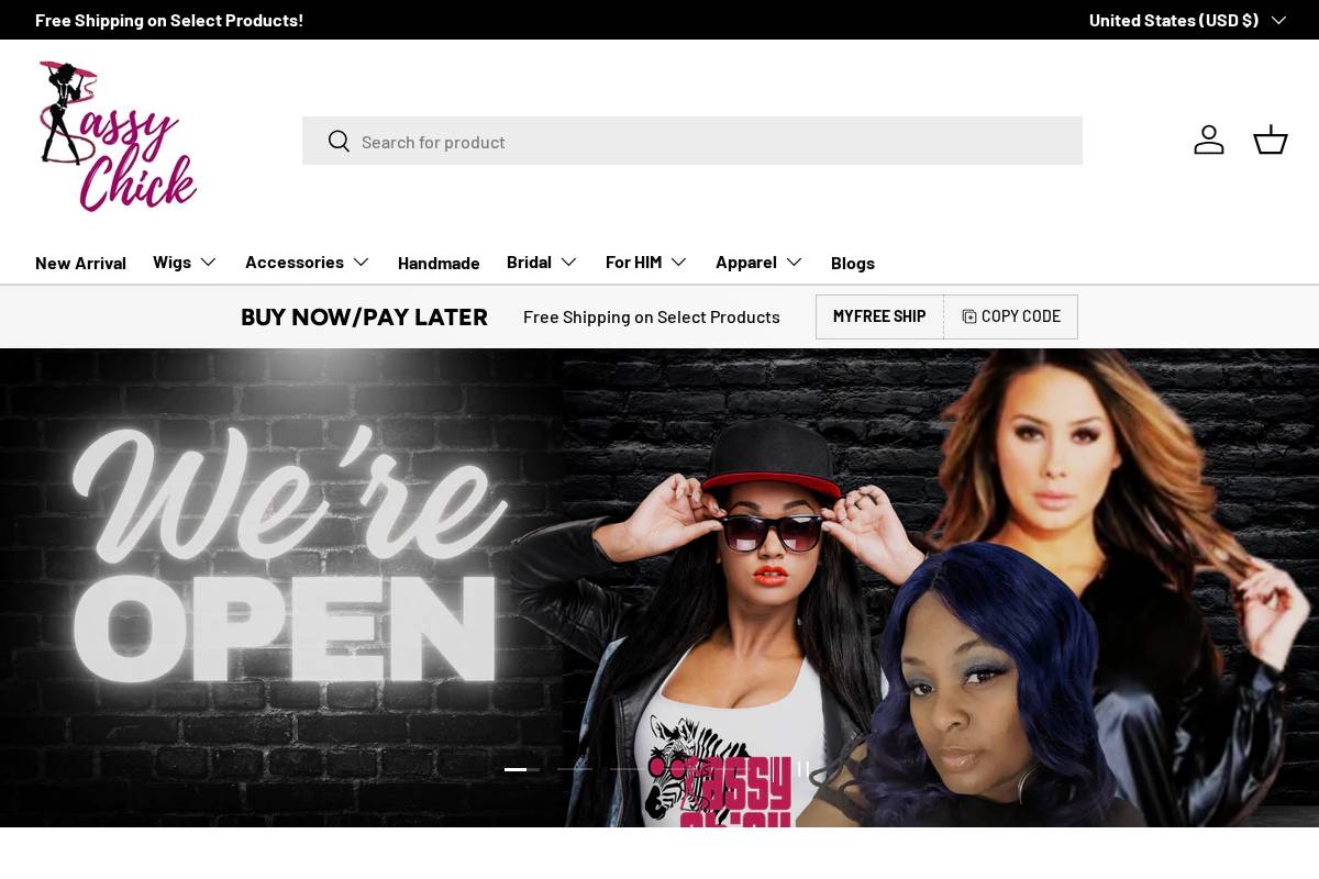 shopsassychick.com homepage screenshot