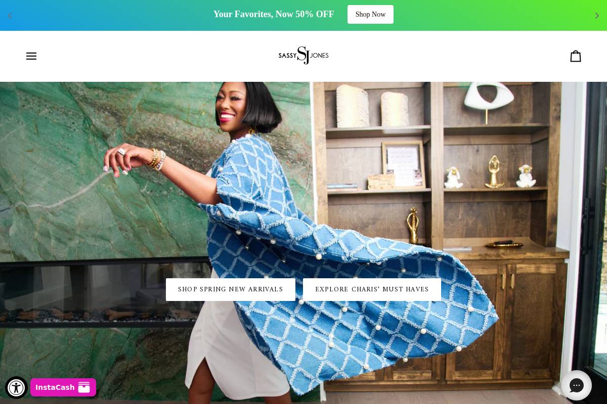 shopsassyjones.com homepage screenshot