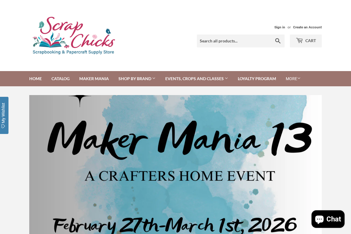 Scrap Chicks homepage screenshot