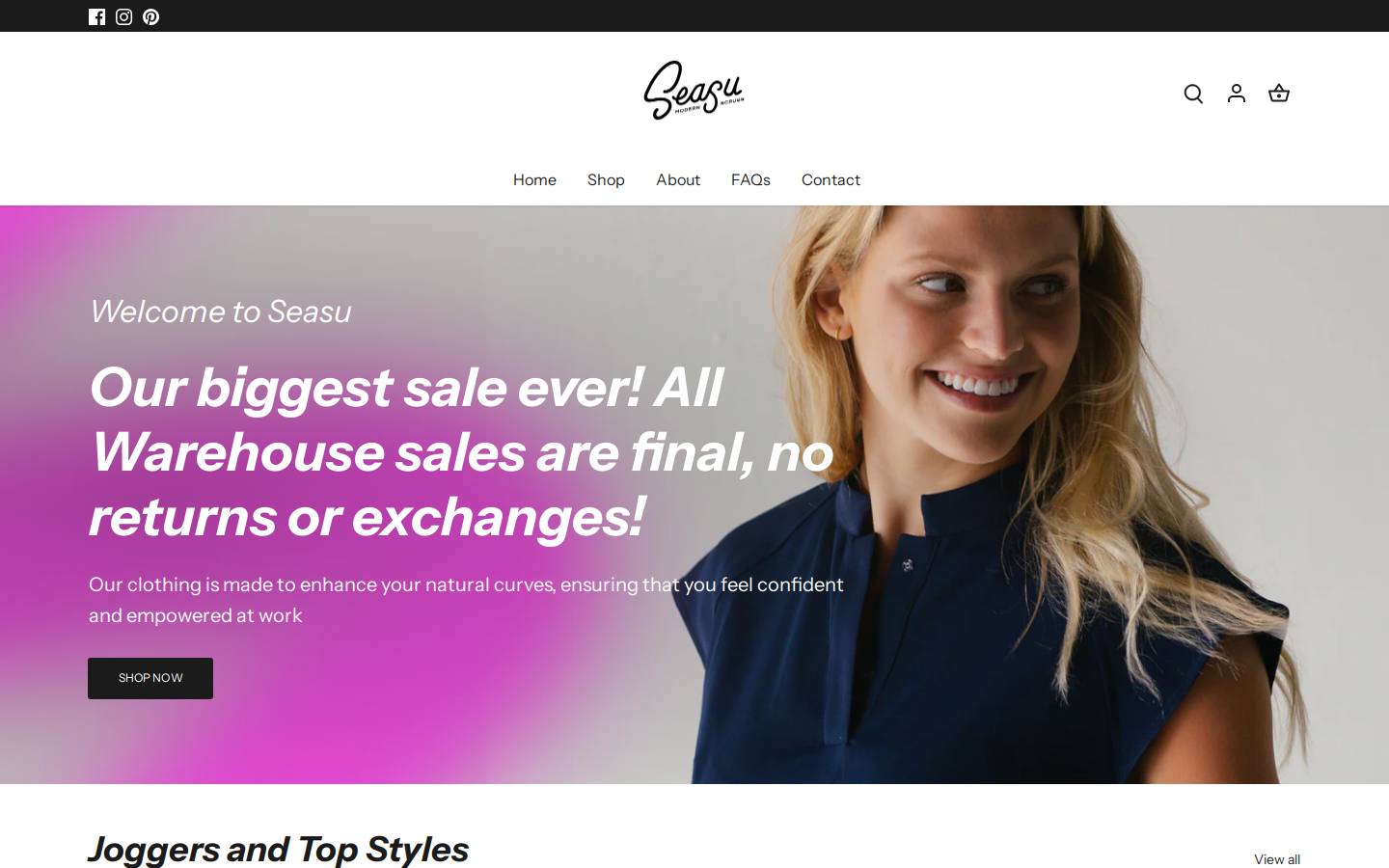 shopseasu.com homepage screenshot