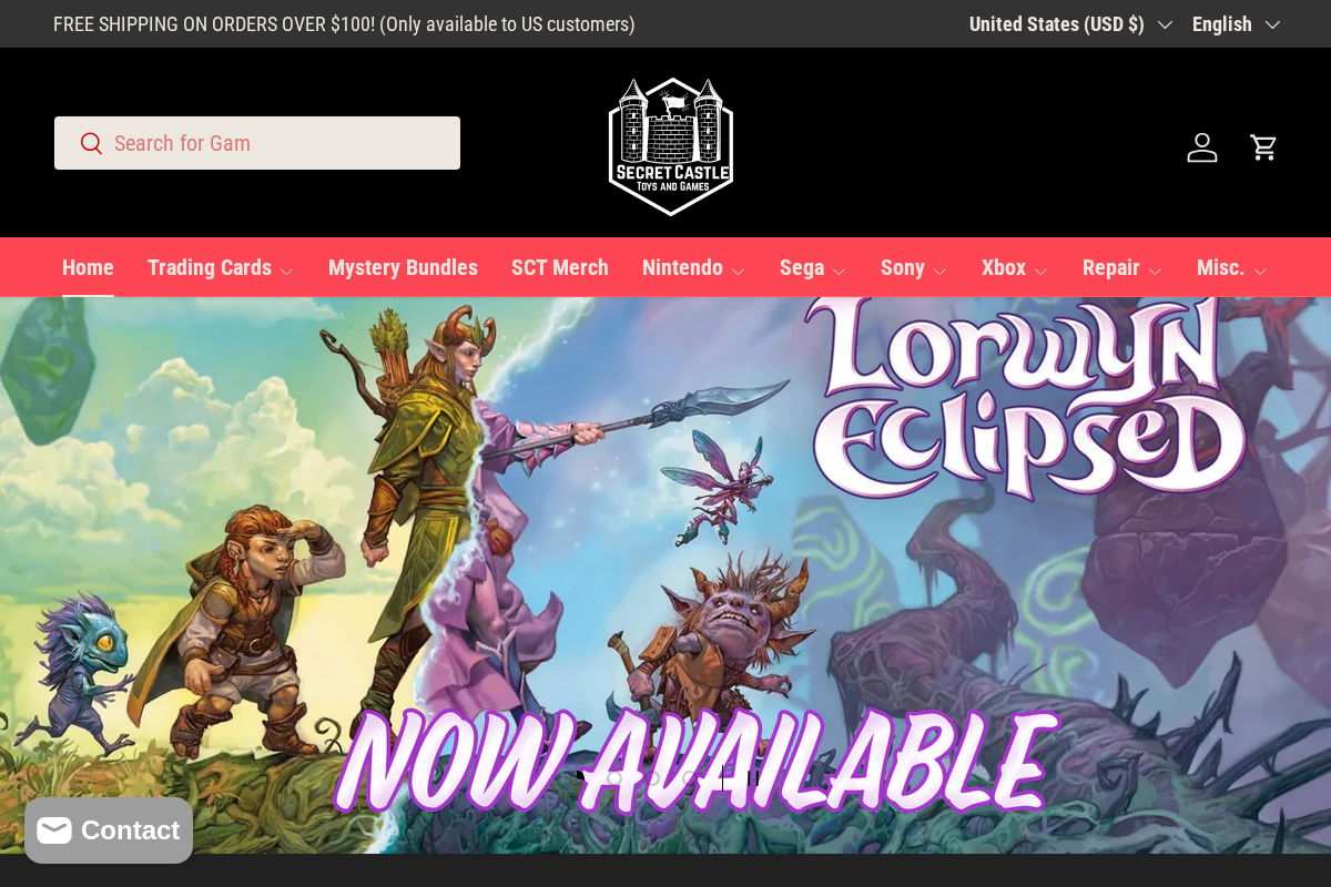 Shopsecretcastle homepage screenshot