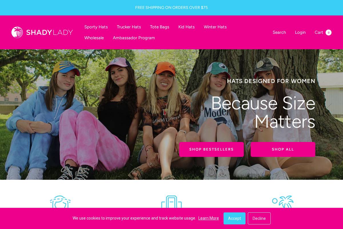 shopshadylady.com homepage screenshot