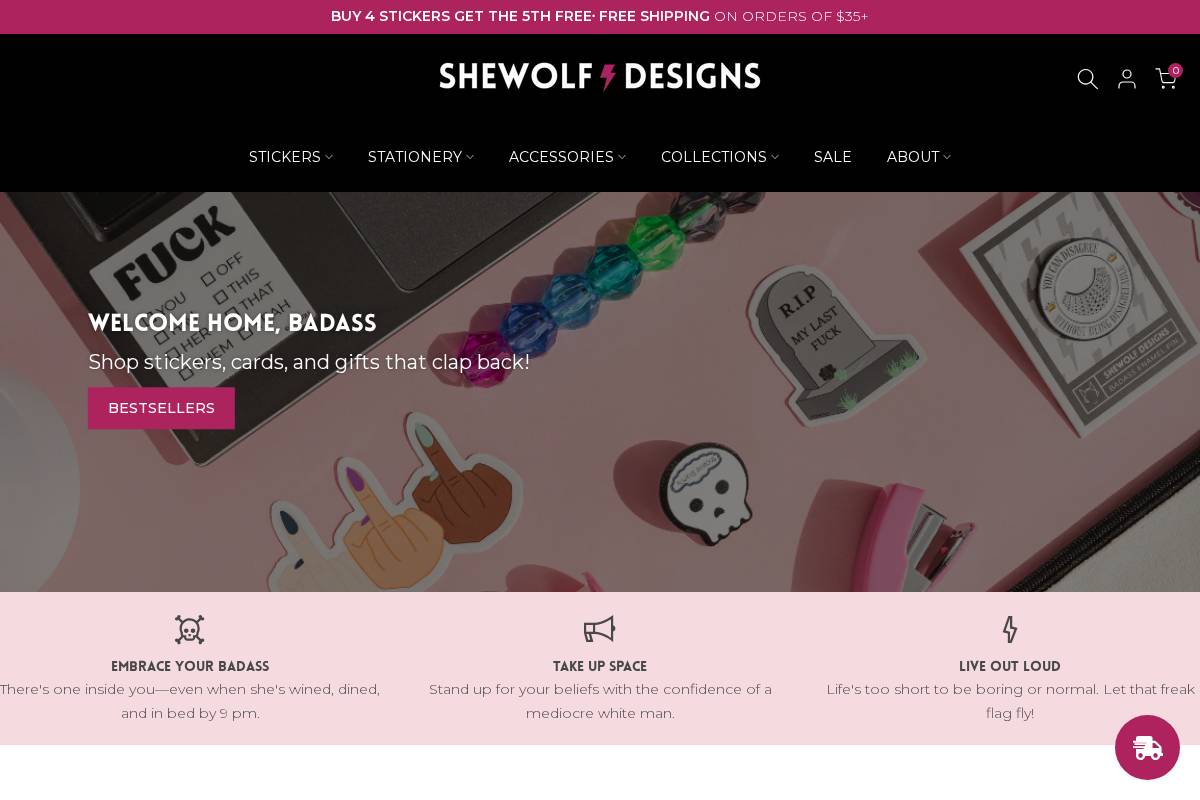 shopshewolf.com homepage screenshot