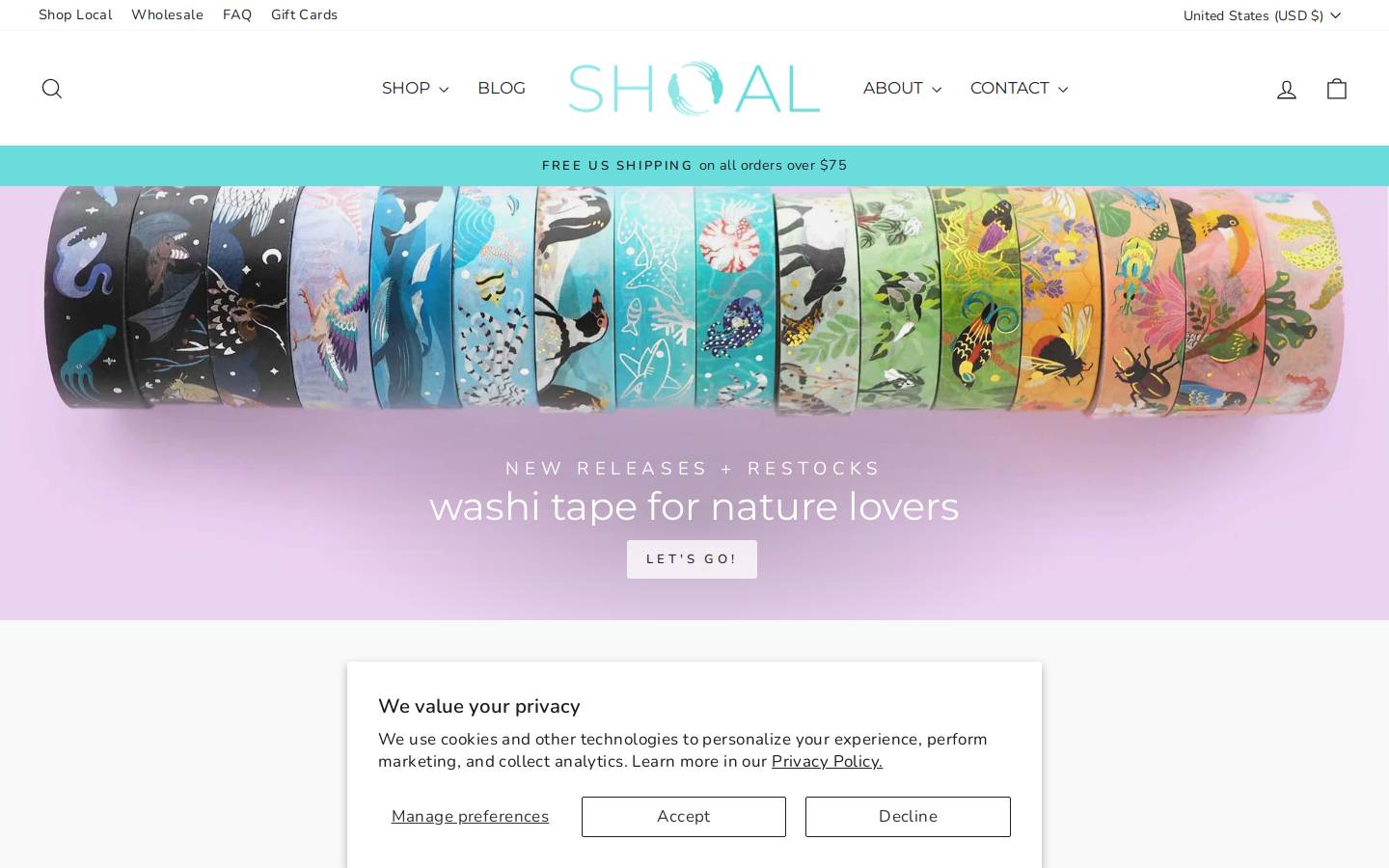 shopshoal.com homepage screenshot