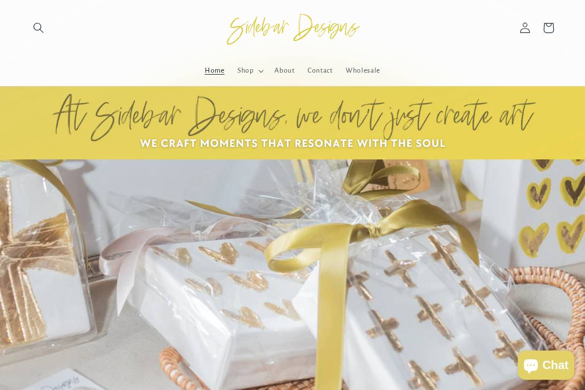 shopsidebardesigns.com homepage screenshot