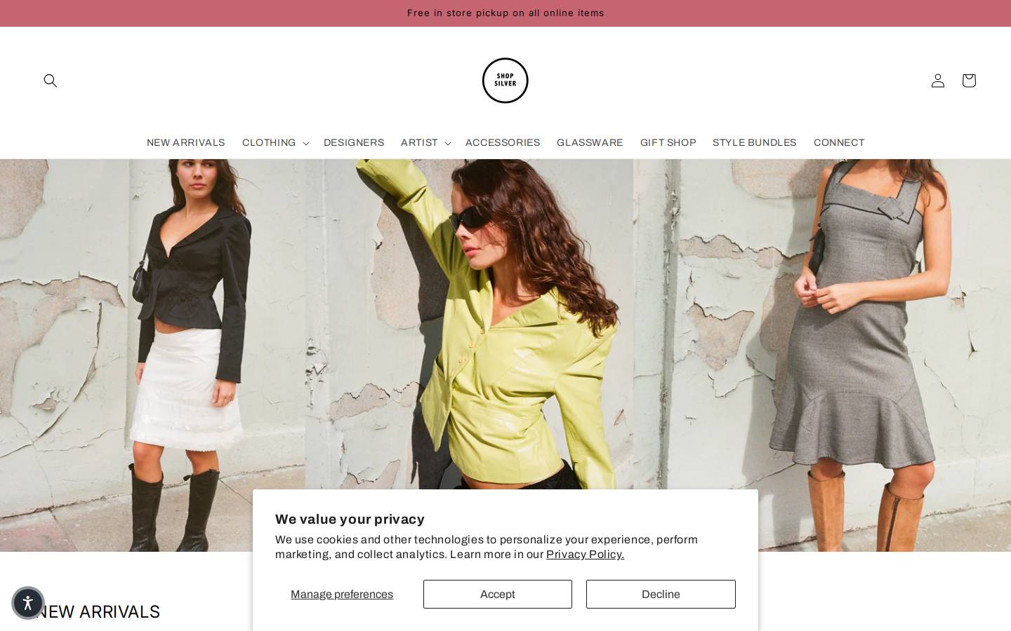shopsilverstore.com homepage screenshot