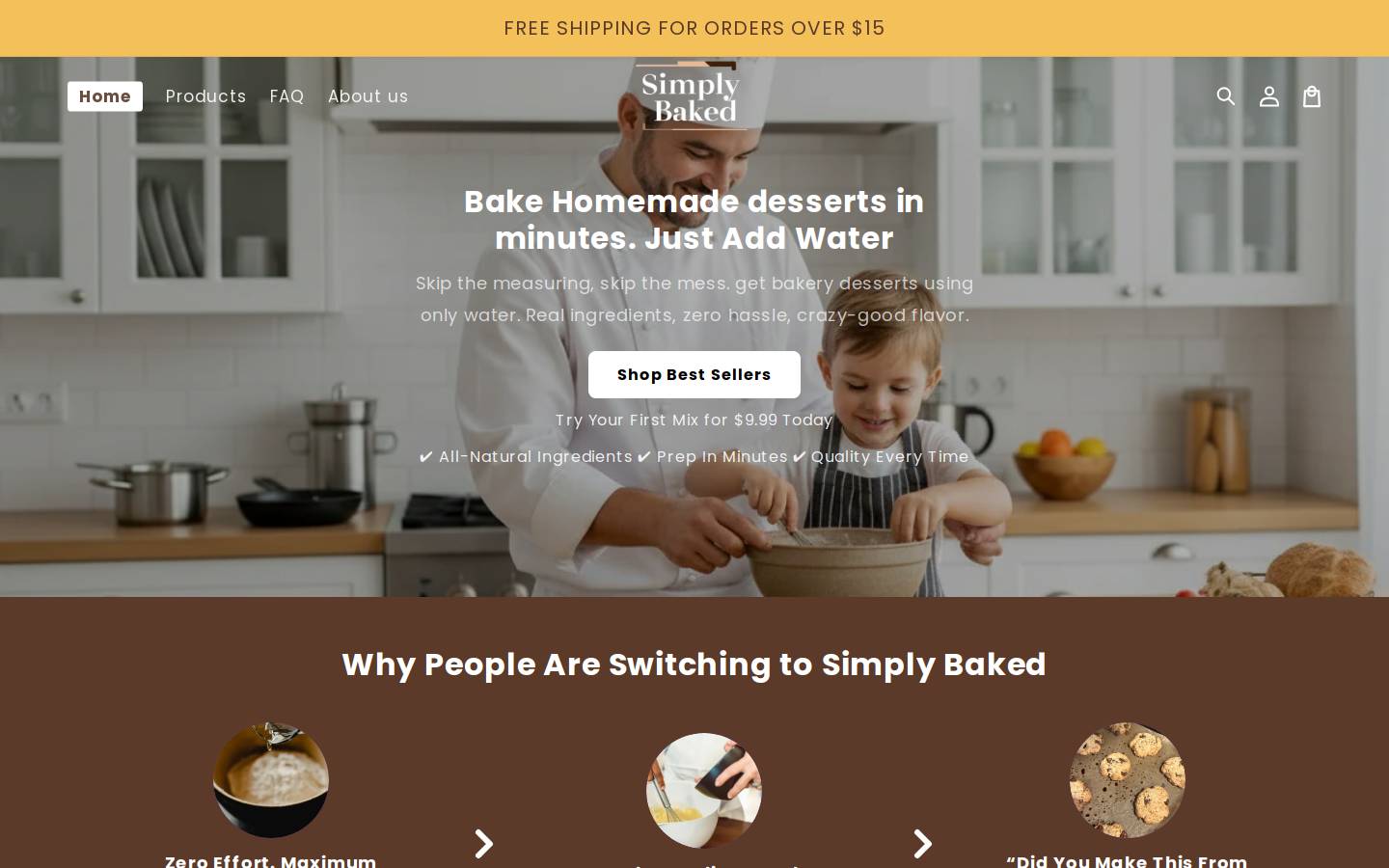 shopsimplybaked.com homepage screenshot